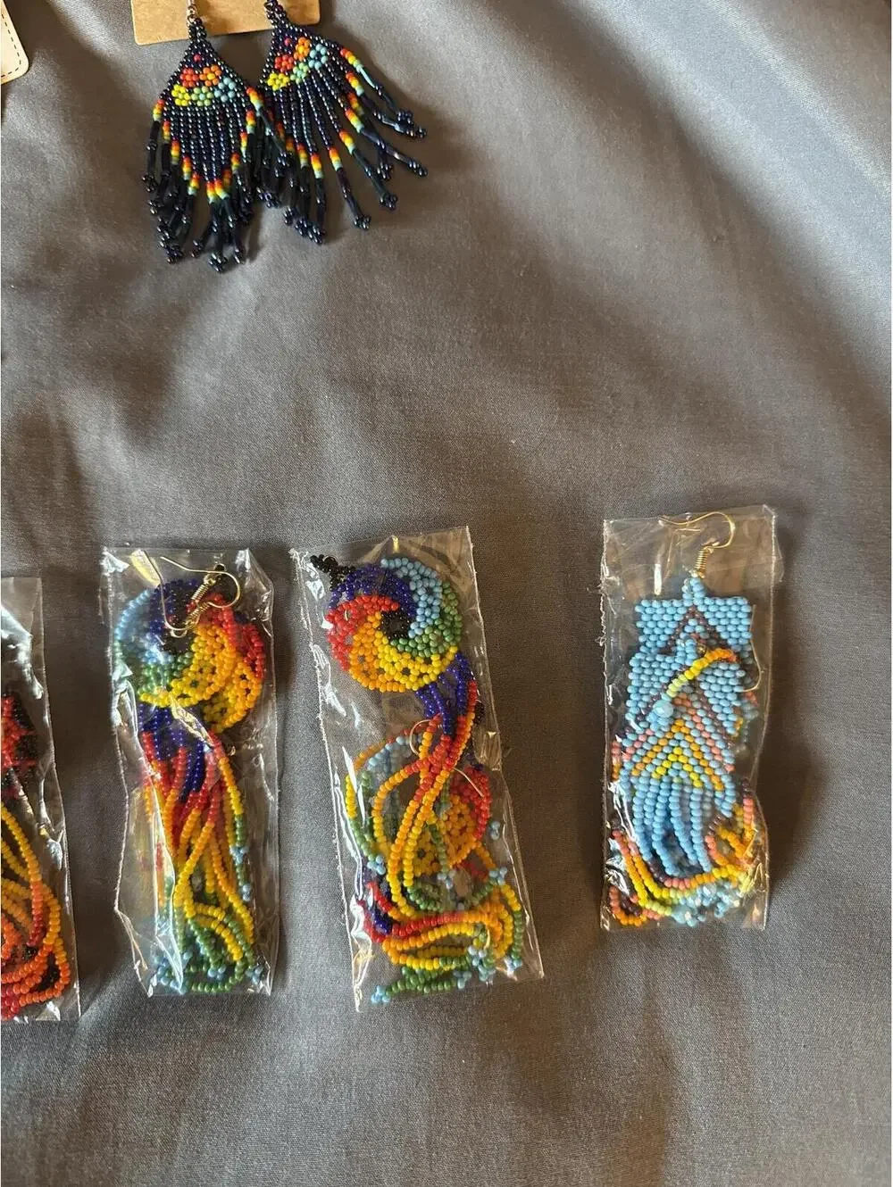 Handmade Bohemian Beaded Earrings - Multi Color Cotton Festival Style